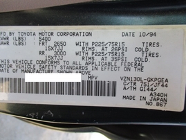 1995 TOYOTA 4RUNNER SR5 GREEN 3.0L AT 4WD Z16507